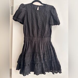Zara black short sleeve mini dress super